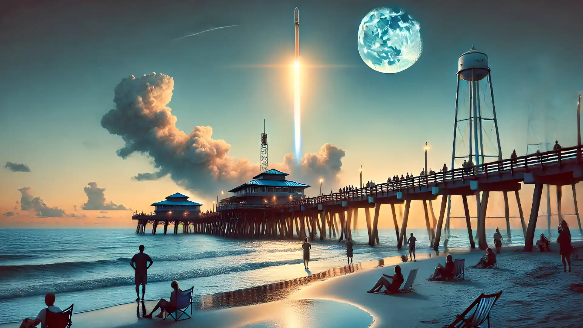 Cocoa Beach Pier Rocket Launch Viewing Cocoa Beach Pier Rocket Launch Viewing