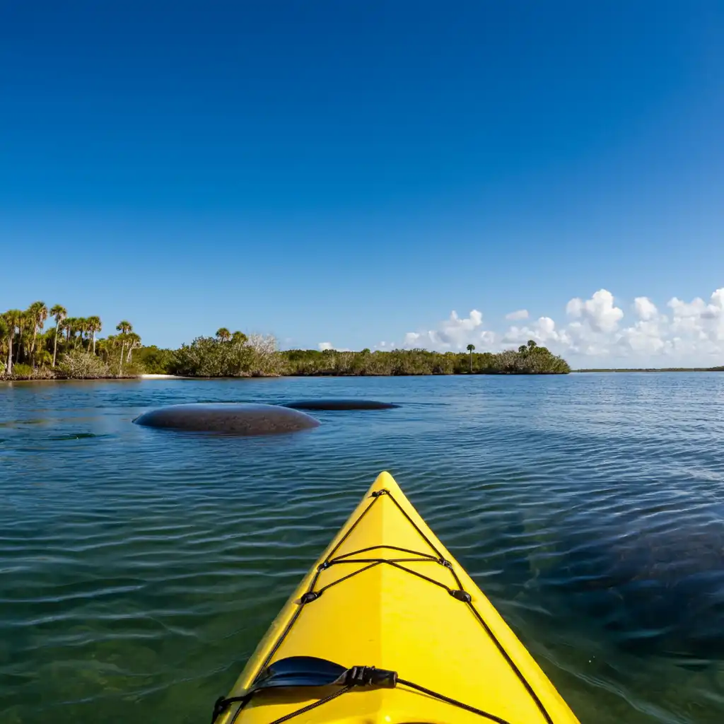 Manatees Often Approach Kayaks